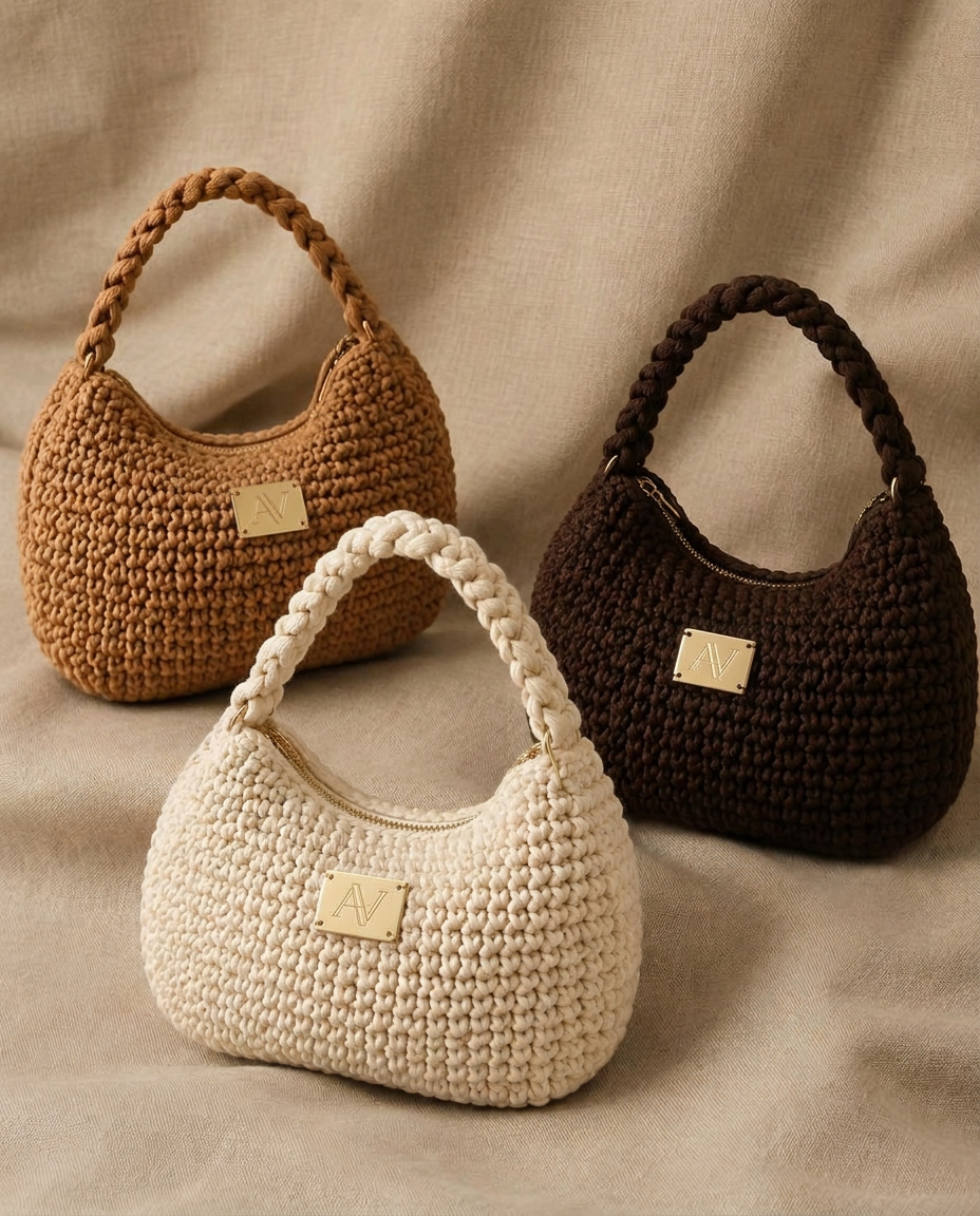 Gehäkelte Taschen der ALEVA-Kollektion